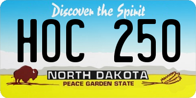 ND license plate HOC250
