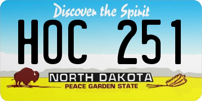 ND license plate HOC251