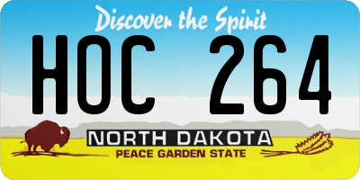 ND license plate HOC264