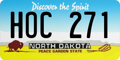 ND license plate HOC271
