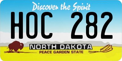 ND license plate HOC282