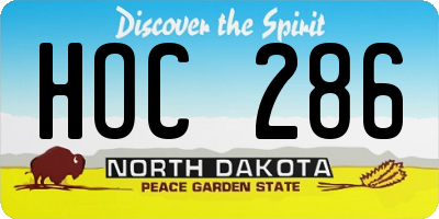 ND license plate HOC286