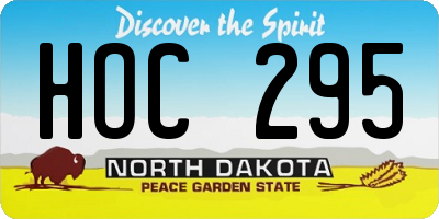 ND license plate HOC295