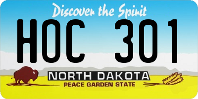 ND license plate HOC301