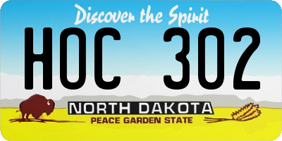 ND license plate HOC302