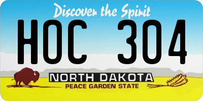 ND license plate HOC304