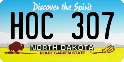 ND license plate HOC307