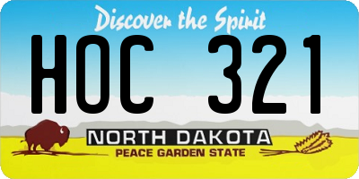 ND license plate HOC321
