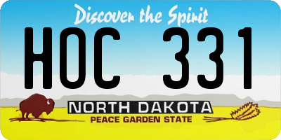 ND license plate HOC331