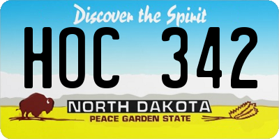 ND license plate HOC342