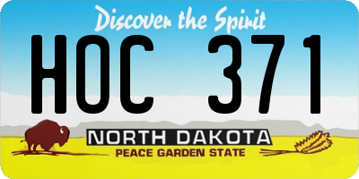 ND license plate HOC371