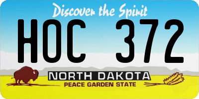 ND license plate HOC372