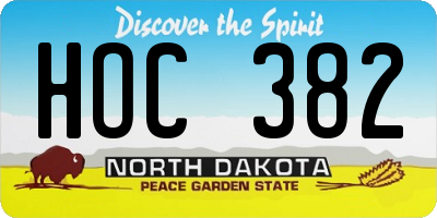 ND license plate HOC382