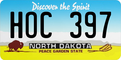 ND license plate HOC397