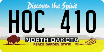 ND license plate HOC410