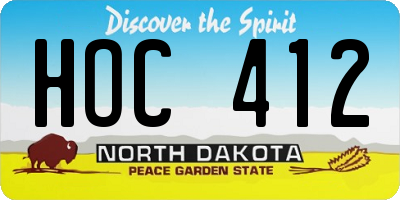 ND license plate HOC412