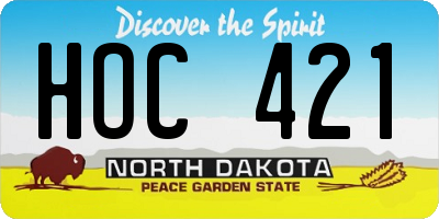 ND license plate HOC421