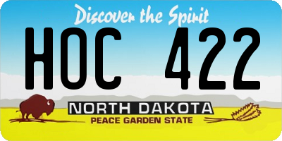 ND license plate HOC422