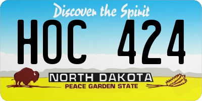 ND license plate HOC424