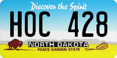 ND license plate HOC428