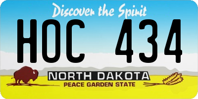 ND license plate HOC434