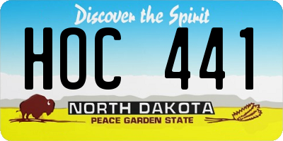 ND license plate HOC441