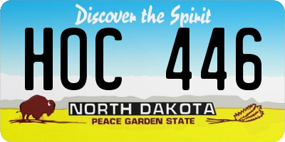 ND license plate HOC446