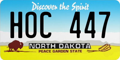 ND license plate HOC447
