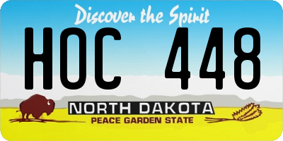 ND license plate HOC448