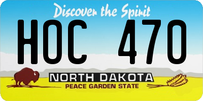 ND license plate HOC470