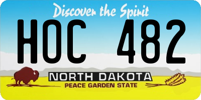 ND license plate HOC482