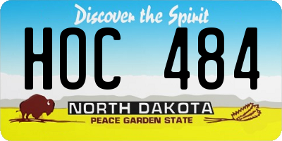 ND license plate HOC484