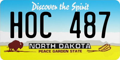 ND license plate HOC487