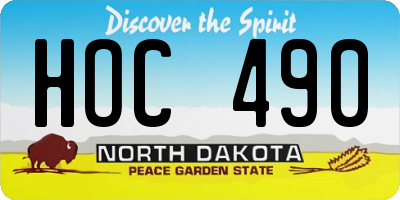 ND license plate HOC490