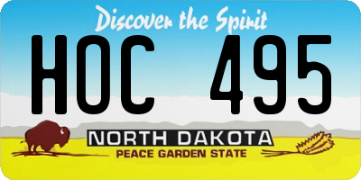 ND license plate HOC495