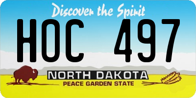 ND license plate HOC497