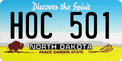 ND license plate HOC501