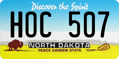ND license plate HOC507