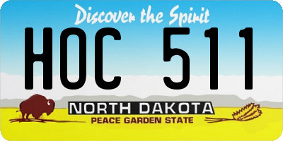 ND license plate HOC511