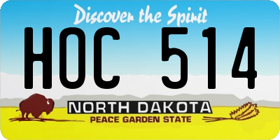 ND license plate HOC514