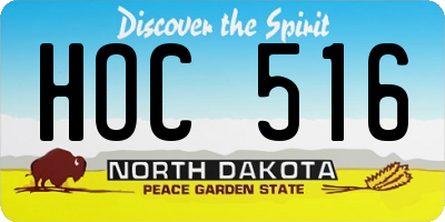ND license plate HOC516