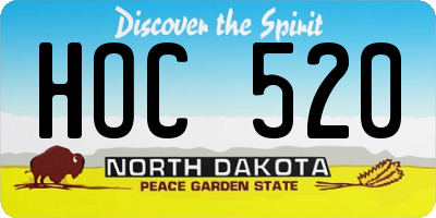 ND license plate HOC520
