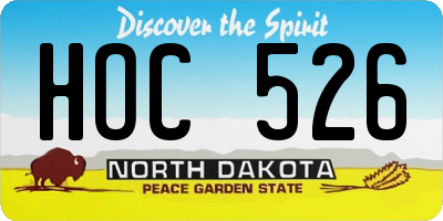 ND license plate HOC526