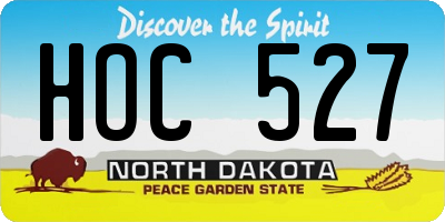 ND license plate HOC527