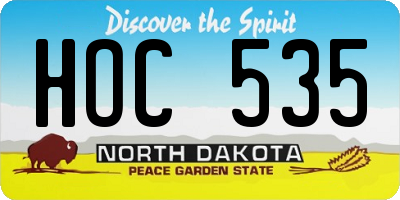 ND license plate HOC535