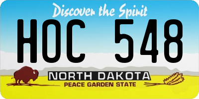 ND license plate HOC548