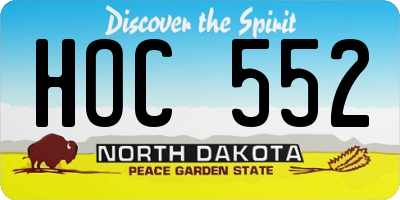 ND license plate HOC552