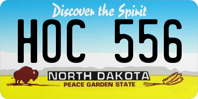 ND license plate HOC556