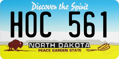 ND license plate HOC561