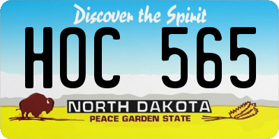 ND license plate HOC565